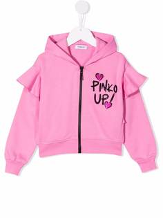 Pinko Kids худи на молнии с логотипом