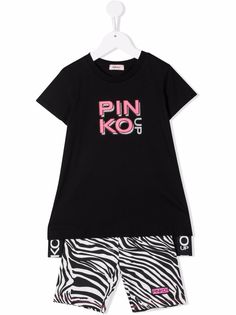 Pinko Kids комплект из футболки и шортов с логотипом