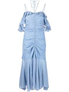 Jonathan Simkhai шелковое платье Naomie в горох