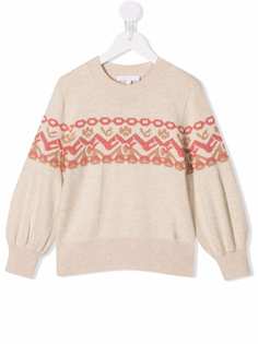 Chloé Kids джемпер тонкой вязки с логотипом