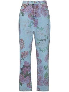 Molly Goddard прямые джинсы с цветочным принтом