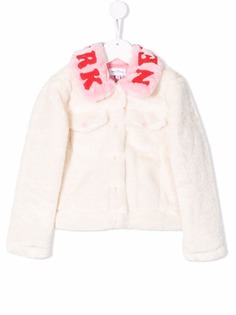 The Marc Jacobs Kids шуба из искусственного меха с вышитым логотипом