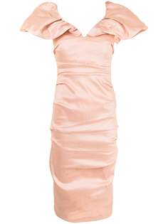 Rachel Gilbert драпированное платье с объемными рукавами