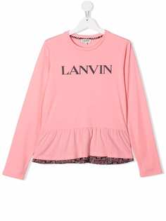 LANVIN Enfant расклешенный топ с логотипом