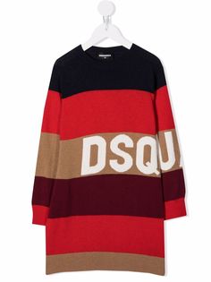 Dsquared2 Kids платье миди в полоску