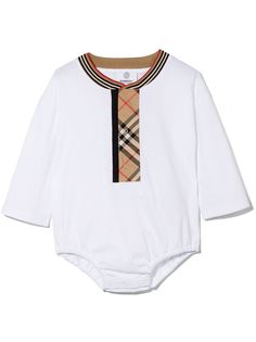 Burberry Kids боди с отделкой в клетку Vintage Check