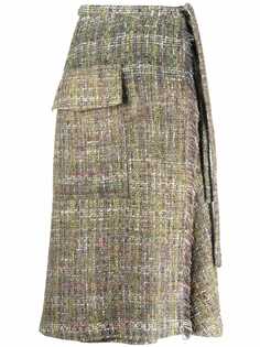 ASPESI твидовая юбка с запахом