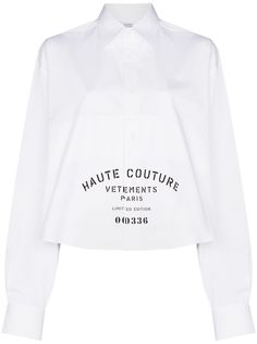 VETEMENTS укороченная рубашка Haute Couture с принтом