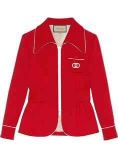 Gucci легкий жакет на молнии с логотипом GG