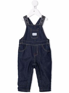 BOSS Kidswear джинсовый комбинезон с логотипом