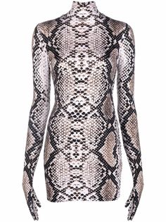 VETEMENTS платье мини со змеиным принтом