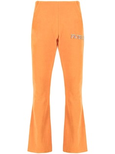 Fiorucci расклешенные велюровые брюки с логотипом