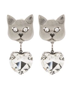 Alessandra Rich серьги-подвески в форме котов