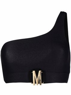 Moschino лиф бикини на одно плечо с логотипом