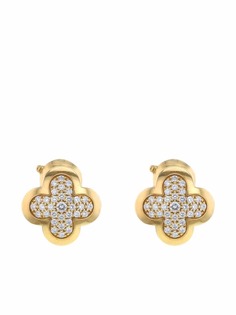 Van Cleef & Arpels Pre-Owned серьги Pure Alhambra 2000-х годов из желтого золота с бриллиантами