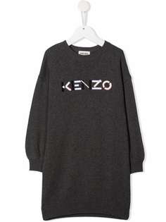Kenzo Kids платье-свитер с вышитым логотипом
