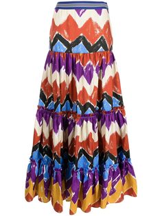 Stella Jean юбка миди с принтом