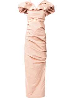 Rachel Gilbert драпированное платье с объемными рукавами