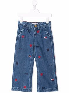 Tommy Hilfiger Junior широкие джинсы с вышивкой