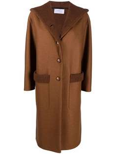 Harris Wharf London однобортное шерстяное пальто с капюшоном