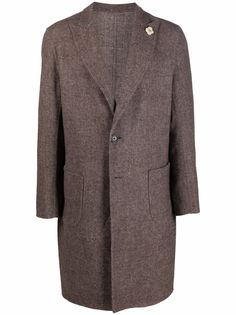 Lardini однобортное пальто с заостренными лацканами