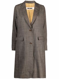 Uma Wang однобортное пальто с контрастной вставкой