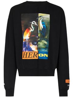 Heron Preston толстовка с графичным принтом в технике пэчворк
