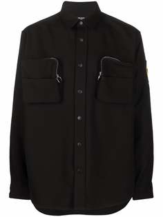 Balmain шерстяная рубашка с логотипом