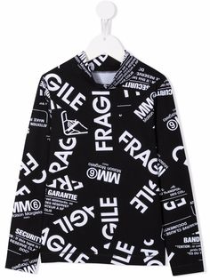 MM6 Maison Margiela Kids толстовка Fragile со сплошным принтом