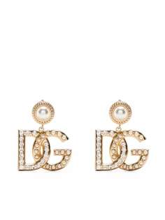 Dolce & Gabbana серьги-подвески с логотипом DG