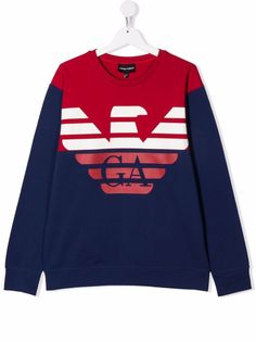 Emporio Armani Kids толстовка с логотипом и вставками