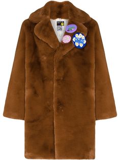 DUOltd single-breasted faux-fur coat