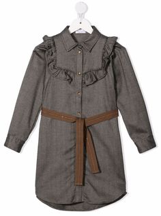 Brunello Cucinelli Kids джинсовое платье с оборками