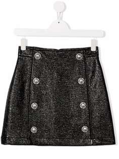 Balmain Kids двубортная юбка мини