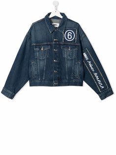 MM6 Maison Margiela Kids джинсовая куртка с вышитым логотипом