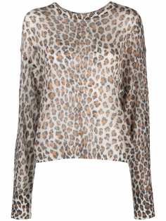 TWINSET джемпер рыхлой вязки с анималистичным принтом
