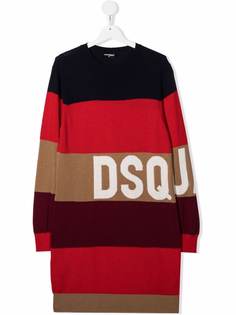 Dsquared2 Kids платье миди в полоску