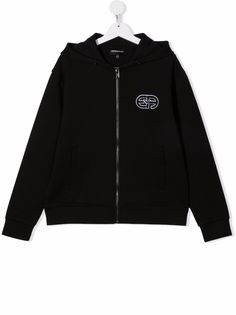 Emporio Armani Kids куртка с капюшоном и вышитым логотипом