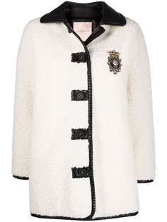 Ermanno Ermanno однобортное пальто с отделкой из искусственной кожи