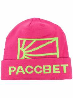 PACCBET шапка бини вязки интарсия с логотипом