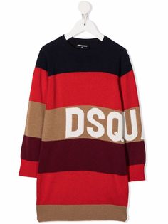 Dsquared2 Kids платье миди в полоску