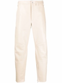 Jil Sander кожаные брюки кроя слим
