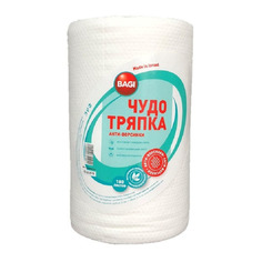 Салфетка Bagi Чудо Тряпка Анти-ворсинки вискоза (рул.:180шт) белый
