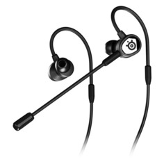 Гарнитура игровая SteelSeries Tusq, для компьютера и игровых консолей, вкладыши, черный [61650]