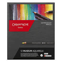 Упаковка карандашей цветных акварельных Carandache 3510.312 3510.312, шестигранные, дерево, 3.8мм, коробка картонная, 12шт