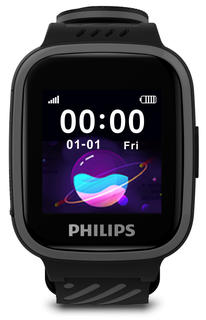 Детские умные часы Philips W200 (черный)