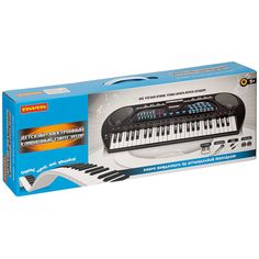 Музыкальные инструменты BONDIBON синтезатор Клавишник, 49 клавиш, с микрофоном и USB-шнуром, стерео