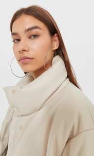 Stradivarius Стеганая Куртка Из Искусственной Кожи Цвет Небеленого Полотна Xl