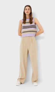 Stradivarius Жаккардовый Жилет Сиреневый S