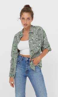Stradivarius Рубашка Свободного Кроя С Карманом Multicolor M